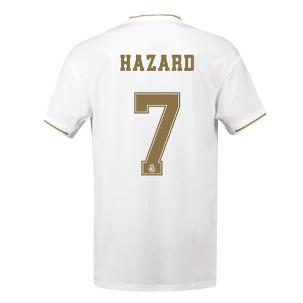 Camiseta Real Madrid NO.7 Hazard Replica Primera Ropa 2019/20 Blanco